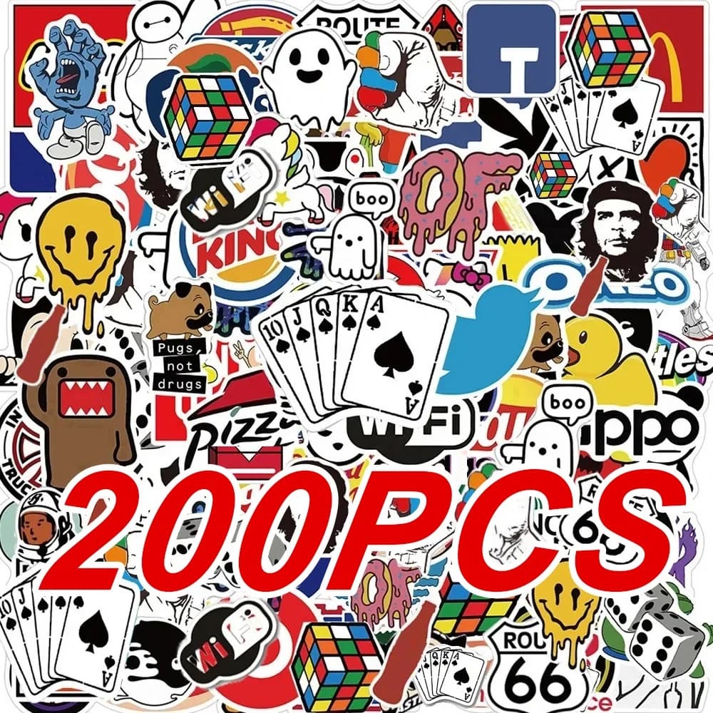 10/30/50/101PCS Fresh Fashion Brand Logo Stickers Trend Skateboard Laptop Moto Phone Cars Decalcomanie Kids Toy