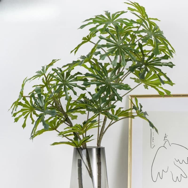 Simulated Cassava Leaves Plastic Plants Floral Hotel Decor Artificial Japanese Andromeda Money Tree Hall Decoration Plant Leaf