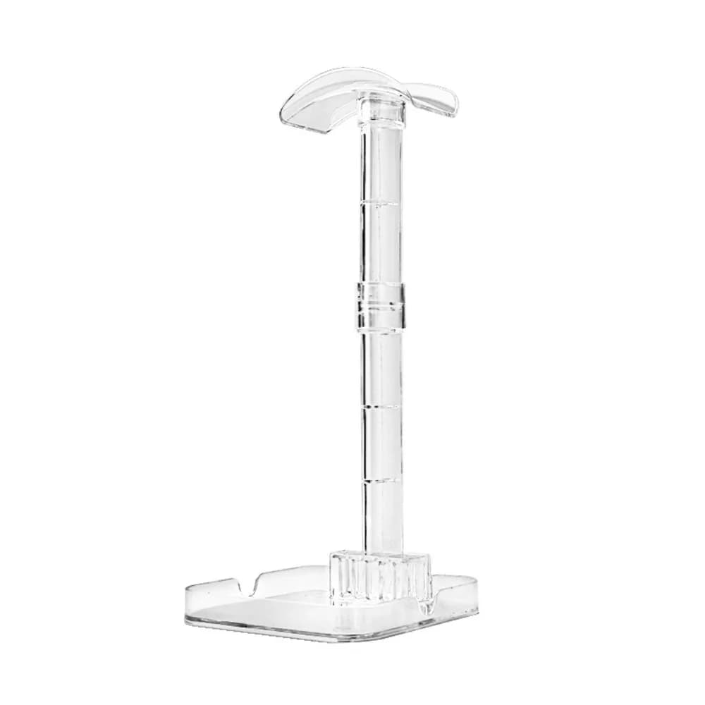 Supporto universale per cuffie in plastica con supporto per telefono Supporto per cuffie trasparente Vassoio portaoggetti Supporto per cuffie staccabile