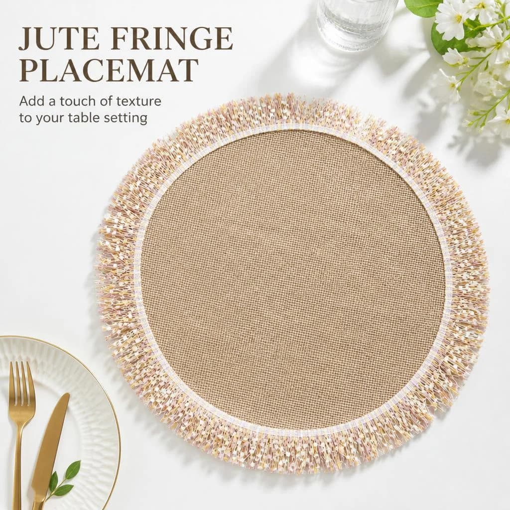 Mixed powder Bai Liusu round placemats Bohemian pastoral style Daily dining set plate afternoon tea desktop decoration