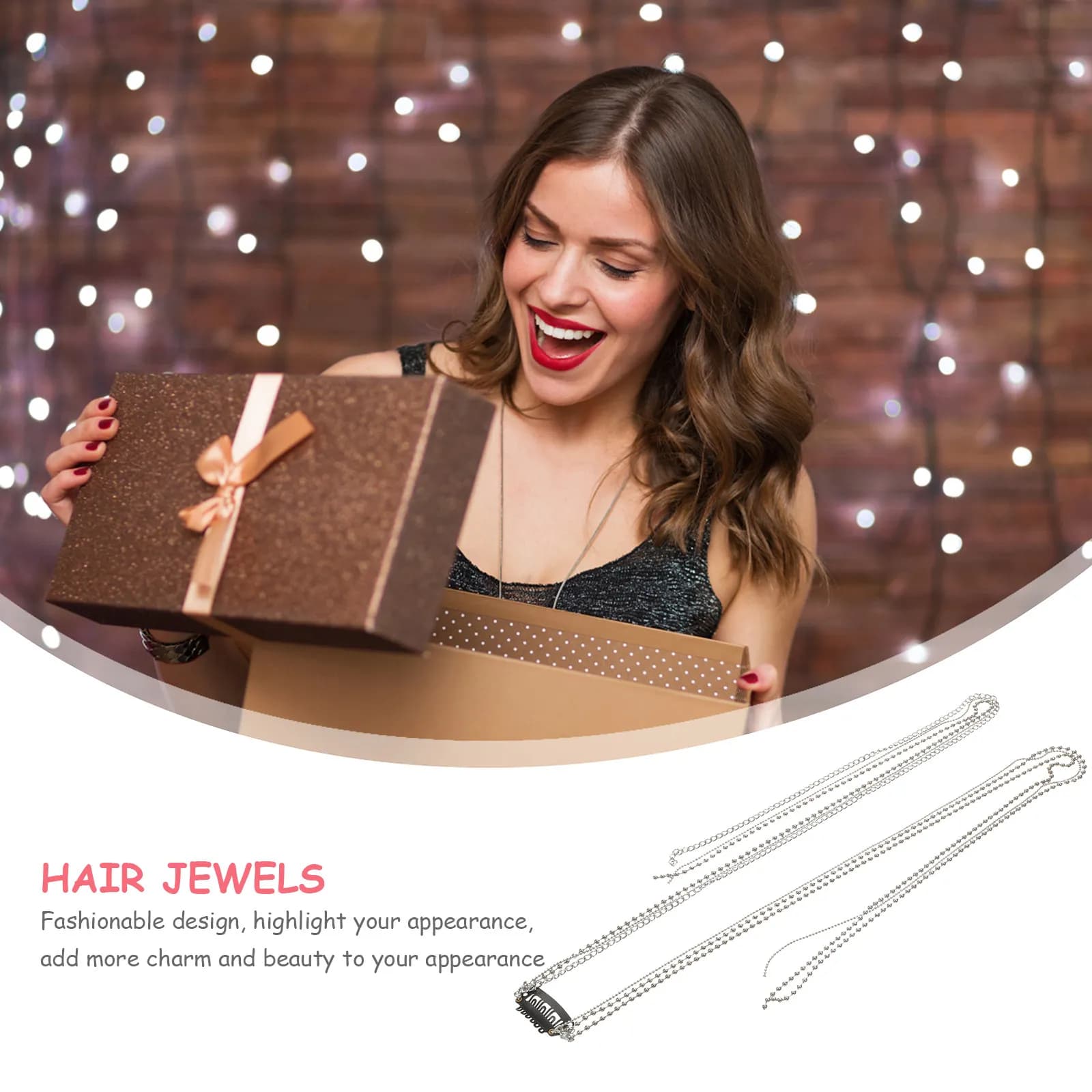 2Pcs Hair Clamps Hair Accessories Set Alloy Chains Lightweight Decorative Clips for Women Braided Hairstyles Party