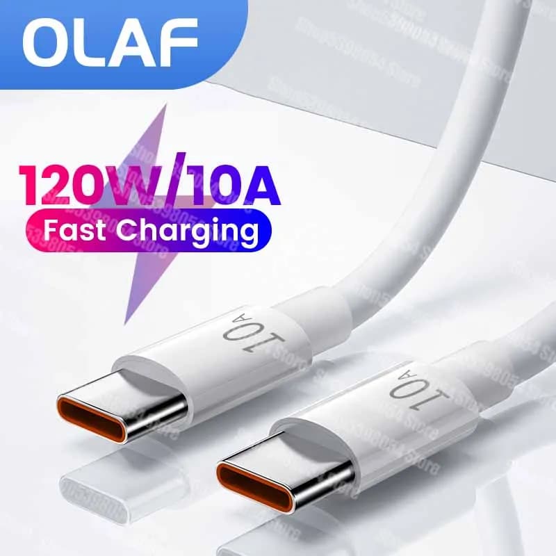 Super fast charging cable 10A 120W type C for Xiaomi Samsung Huawei P60 P50 USB C data cable for mobile phone for iPhone 15 Pro