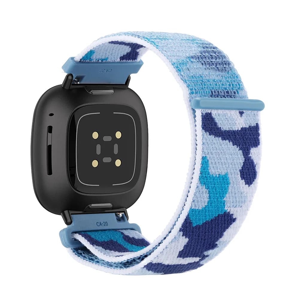 Fasce mimetiche per Fitbit Versa 4/Versa 3/Sense/Sense 2 Band, cinturino in nylon velcro