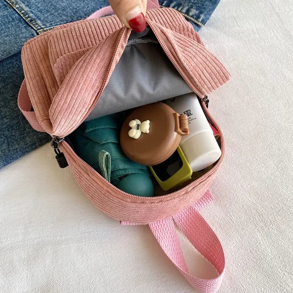 Borse Semplici per Telefono, Zaino in Corduroy, Borsa a Mano, Mini Borse a Tracolla, Borse Scolastiche in Tinta Unita Stile Coreano per Donne e Studenti