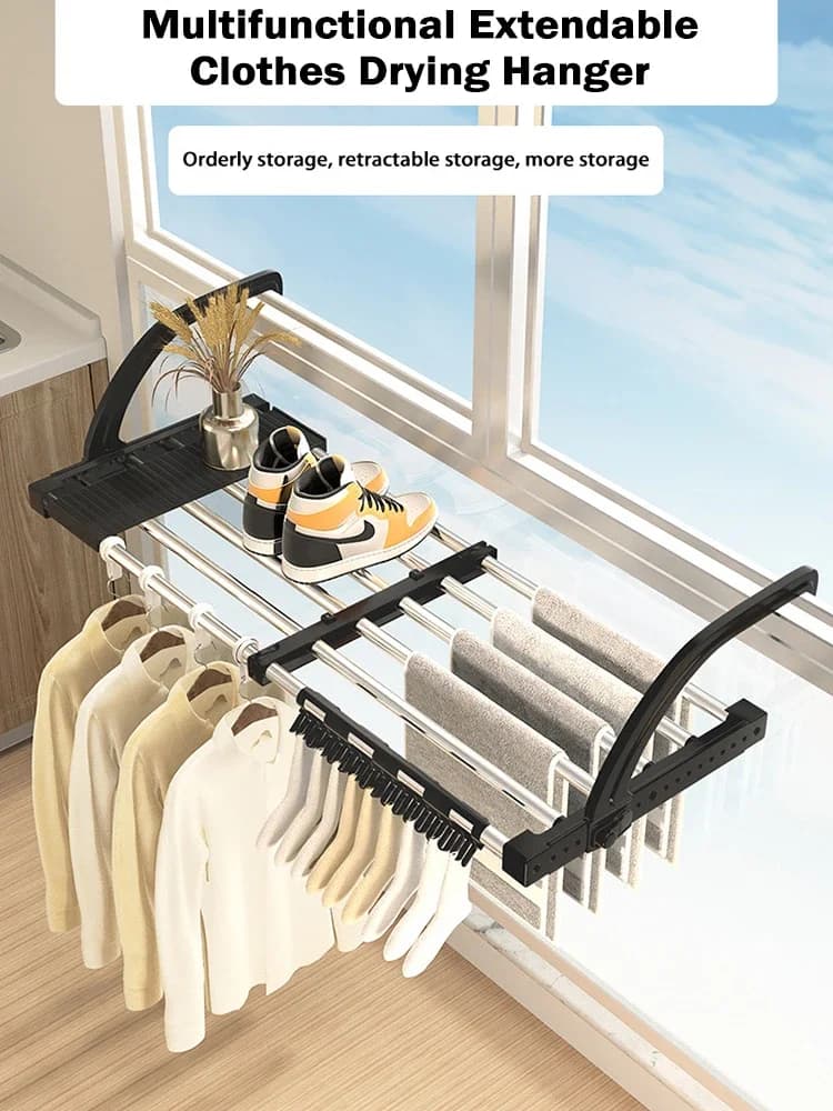 Foldable Drying Balcony Extensible Drying Shoes Bearings Fixed Window Clothes for Stainless Steel Balcony New