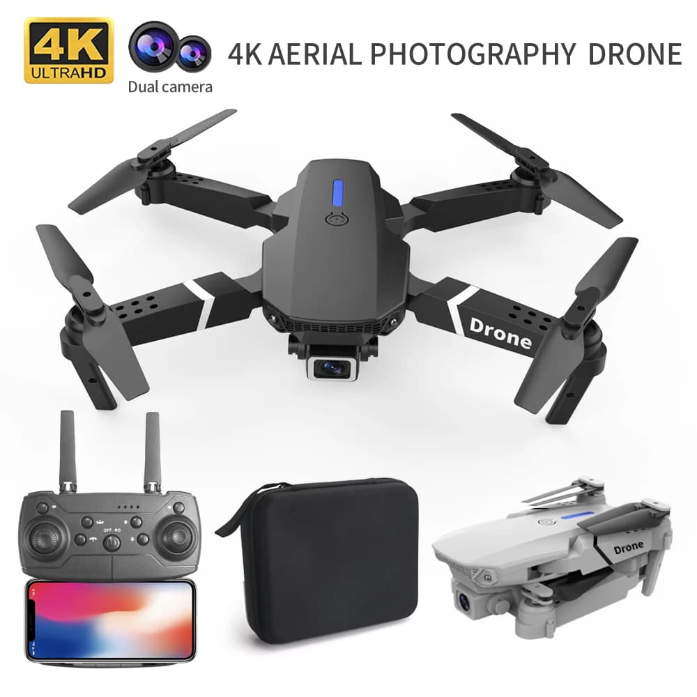 2025 E88 Pro Drone Professionale HD 4K RC Aereo Doppia Fotocamera Flusso Ottico Localizzazione RC Quadcopter Aereo Elicottero Ragazzo Giocattolo