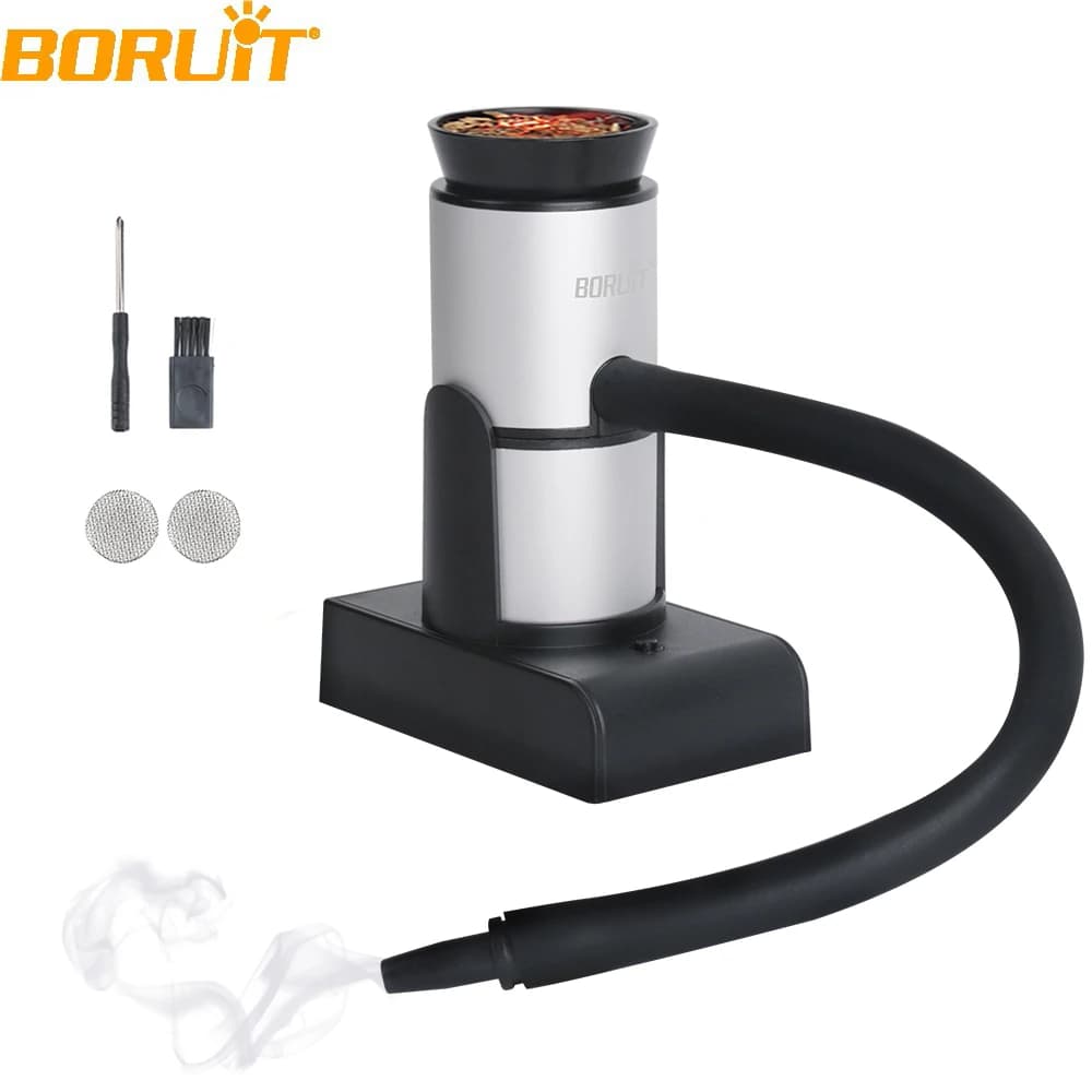 BORUiT SK305 Portable Food Cold Smoke Generator Molecular Cuisine Smoking Gun Meat Burn Smokehouse Cooking for Grill Smoker Wood