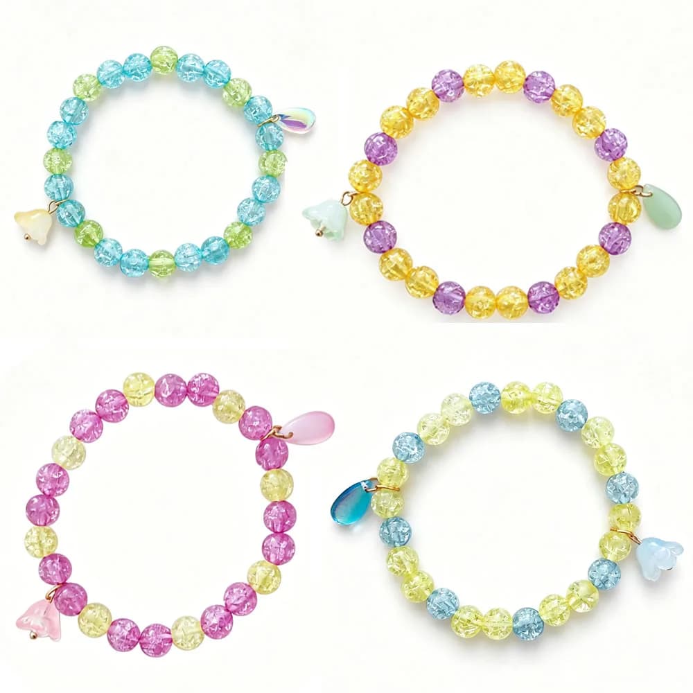 Bracciale alla Moda per Donne, Perline Colorate da 6mm, Braccialetti Imitazione Giada, Gioielli di Moda
