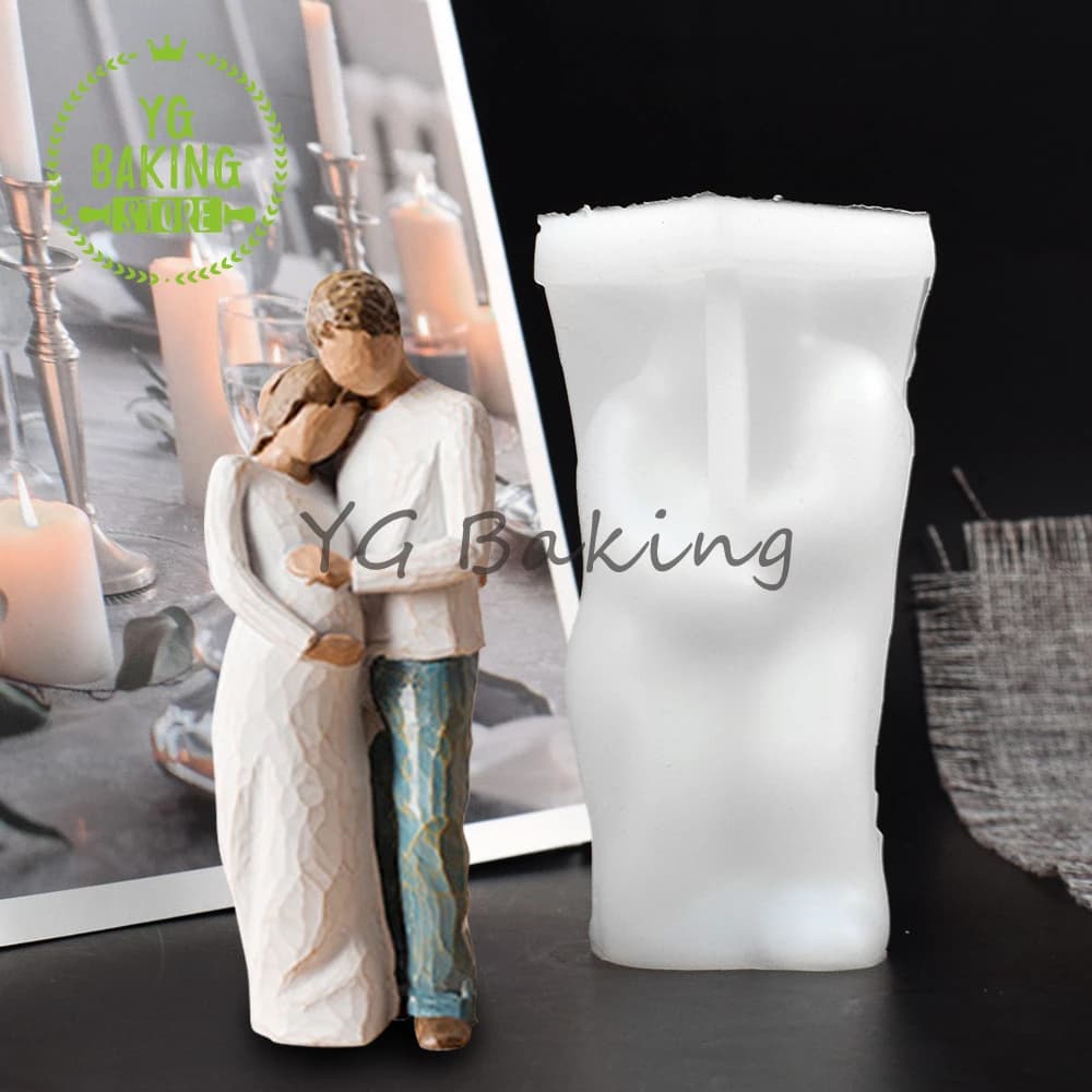 Dorica incinta/uomo stampo per candele in Silicone fai da te aromaterapia cera sapone stampo strumenti per decorare torte accessori da cucina Bakeware
