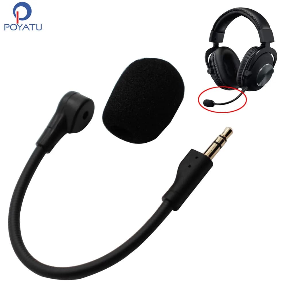POYATU G Pro X 3.5mm Microphone for Logitech G Pro X Gaming Headset Replacement Boom Mic for PS5 PS4 Xbox PC