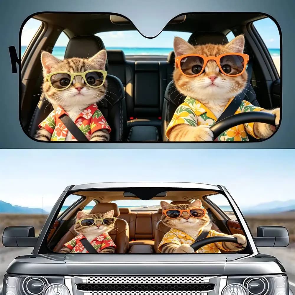 Parasole Divertente per Auto a Forma di Gatto, Protezione Pieghevole Anti-UV per Parabrezza Anteriore