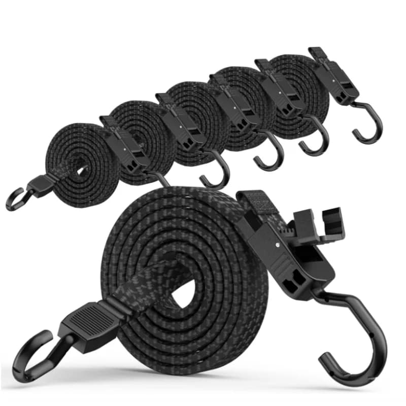 Bungee Cords with Metal Hooks 40Inch Adjustable Flat Bungee Straps,Heavy Duty Elastic Cords for Bike Rack,Outdoor,Camping,Garden