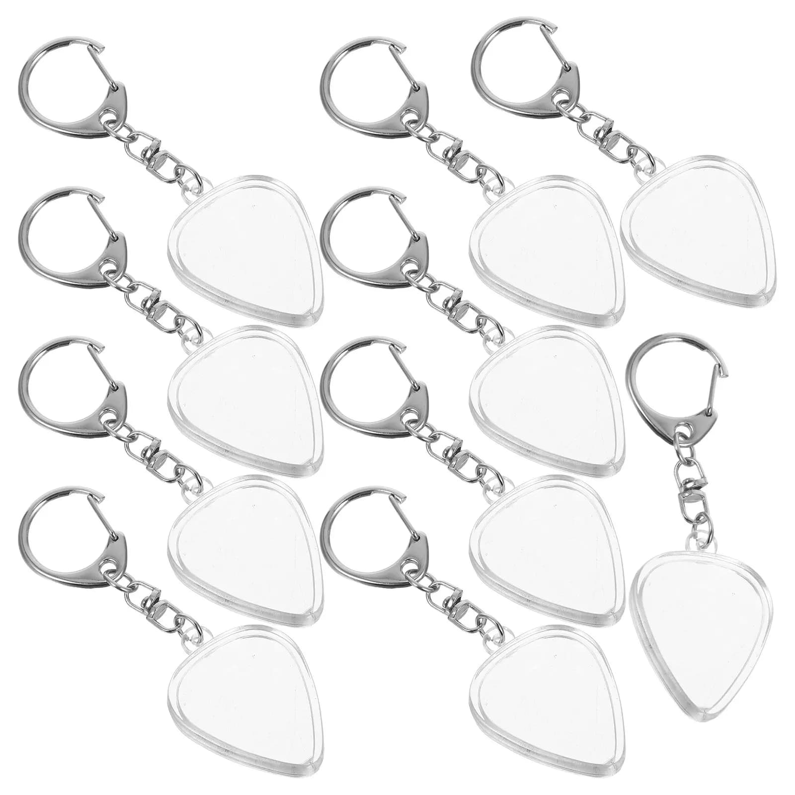 10 Pezzi Custodia Trasparente per Plettri da Chitarra con Portachiavi, Organizzatore Portatile per Plettri di Chitarra Acustica ed Elettrica