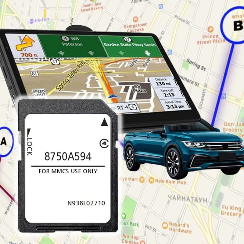 2026 for Mitsubishi Outlander ASX Lancer Pajero L200 Car 8750A594 Version Navigation MMCS SD Card Europe UK GPS Maps