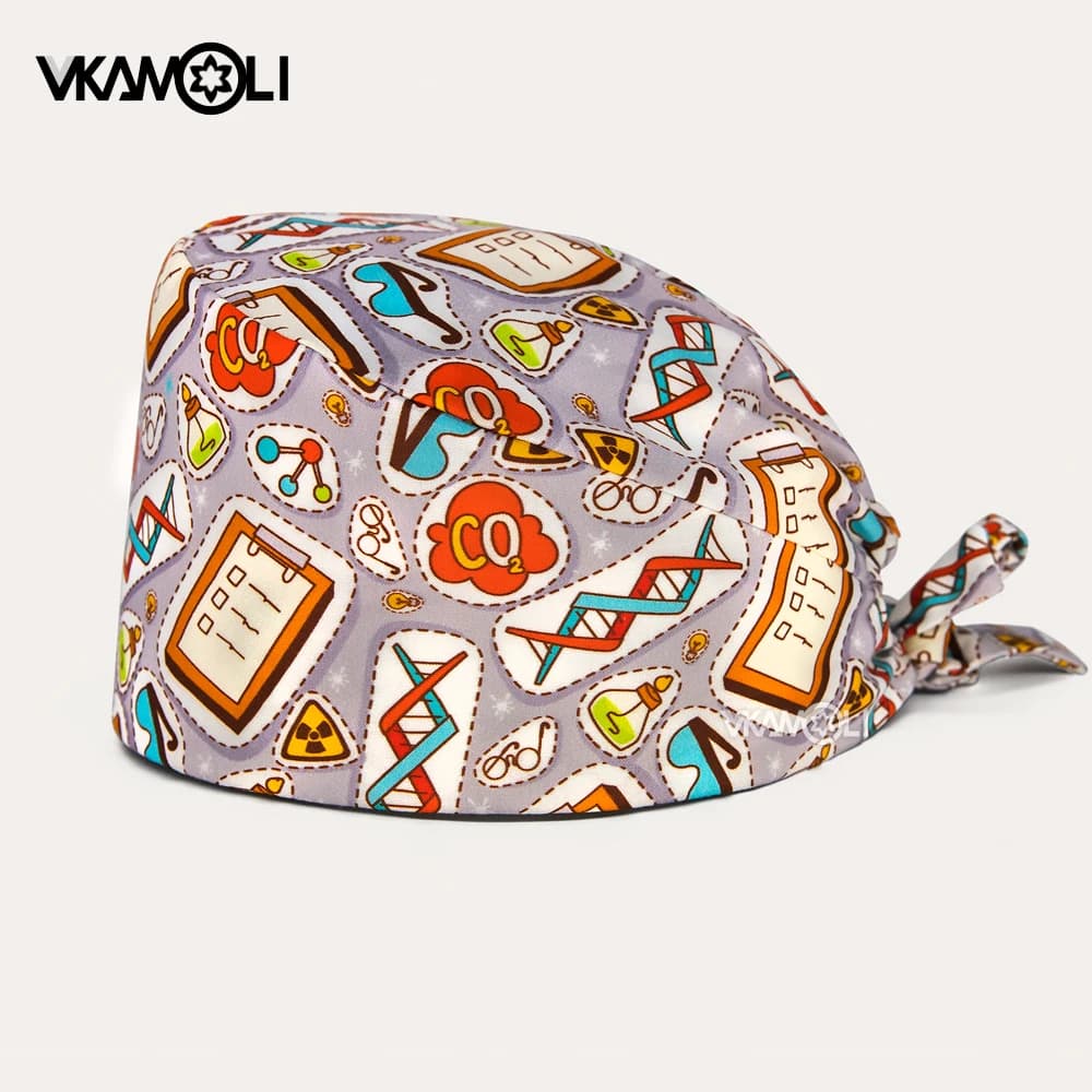 Cappello chirurgico all'ingrosso, berretto da lavoro per salone di bellezza, laboratorio, veterinario, negozio di animali, cappello elastico per infermieri