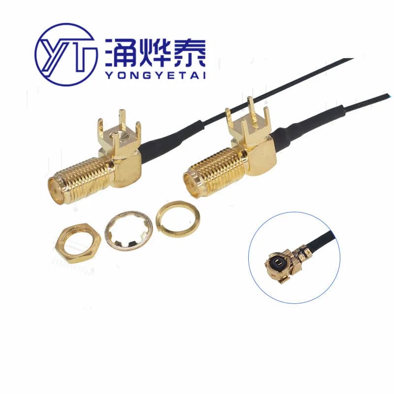 YYT 5PCS IPEX a SMA-KWE piede piegato modulo WIFI antenna presa SMA a linea di conversione IPEX linea di radiofrequenza SMA