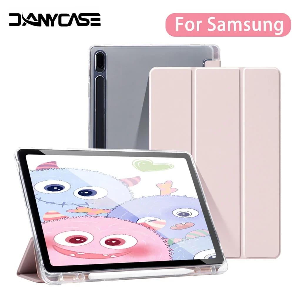 Custodia per Samsung Galaxy Tab S9 FE 11 S8 S7 Plus FE 12.4in S6 Lite Cover posteriore trasparente per tablet per Tab con portapenne