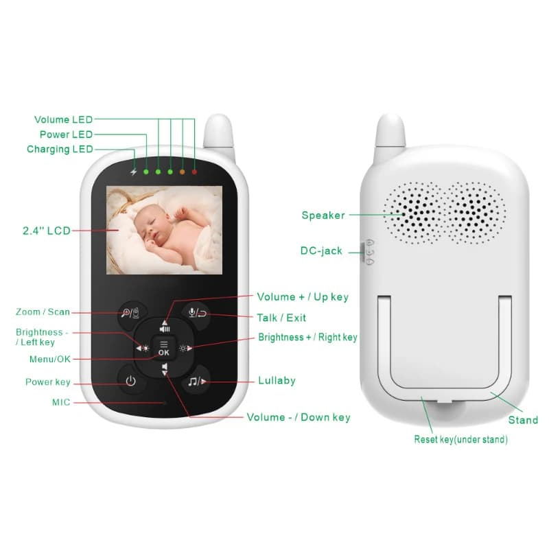 2.4Inch Wireless Long Distance Digital Baby Monitor Temperature Monitoring Lullaby Babysitter Nanny Cam Intercom VOX Baby Camera