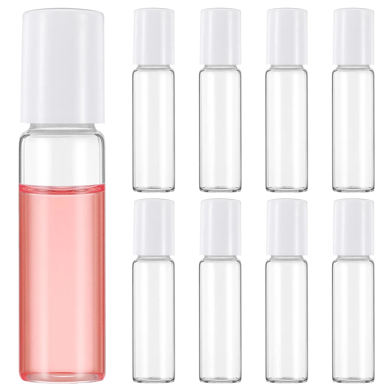 12 flaconi in vetro da 10 ml con rullo, vuoti e ricaricabili, per oli essenziali e campioni di profumo