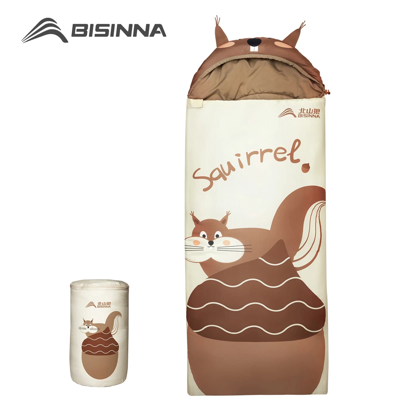 BISINNA Children's sleeping bag Cartoon ultralight camping fur bag spring summer Hiking outdoors Travel