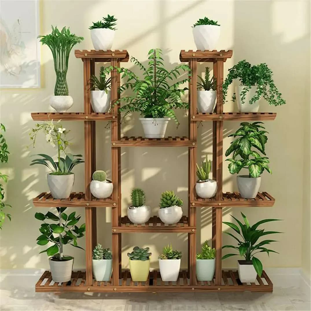 ♪ For support for multi-layered plants, support for 46 inch wood holders height 16 shelves for vase exposure for interior and exterior for Gard patio