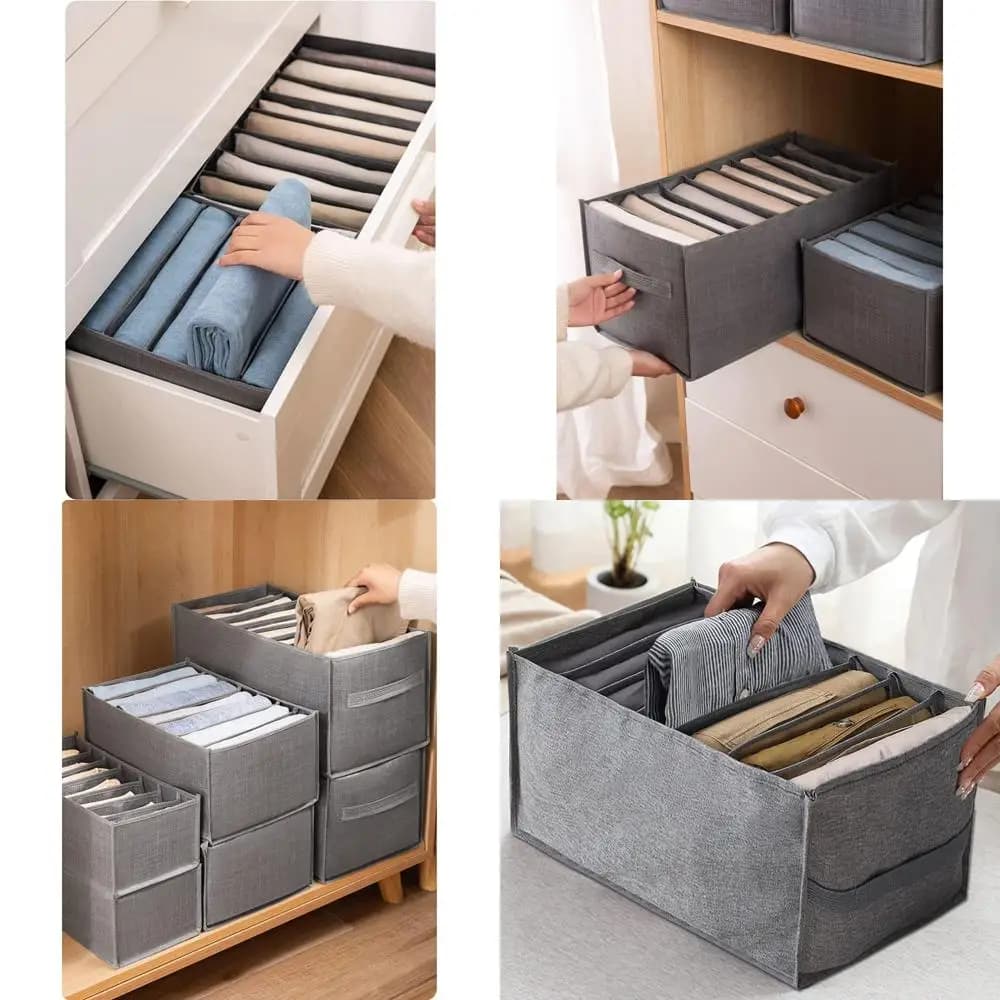 Set di 2 Organizzatori per Armadio Lavabili a 7 Scomparti, Contenitori in Rete per Magliette, Leggings, Gonne, Jeans (Misure Medie)