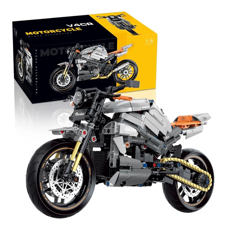1:8 Modello di moto da città MOC Building Blocks Veicolo da moto Mattoni tecnici Regali di compleanno Giocattoli per bambini Ragazzi Bambini Adulti