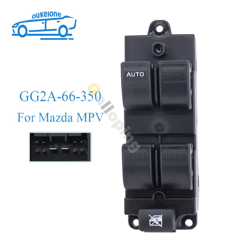 Pulsante regolatore di controllo interruttore alzacristallo principale di energia elettrica per Mazda MPV 2000 - 2006 GG2A-66-350 Accessori auto