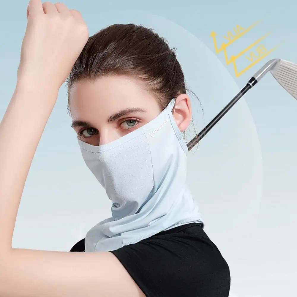 Sciarpe estive per il viso con protezione UV per uomo, ideali per golf, escursionismo, copricollo, maschera in seta ghiacciata, protezione solare per il viso.