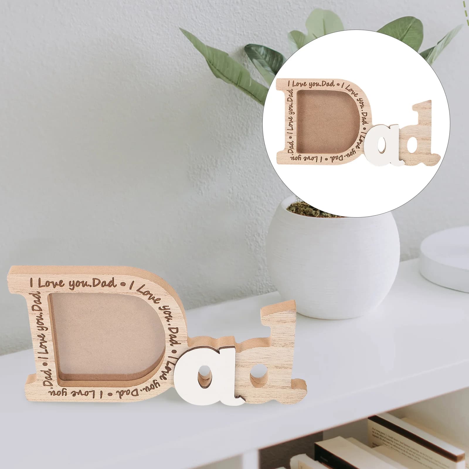 Display Shelves Picture Frames Painting Wooden Photo Father's Day Vintage Plaque Home Dad Household