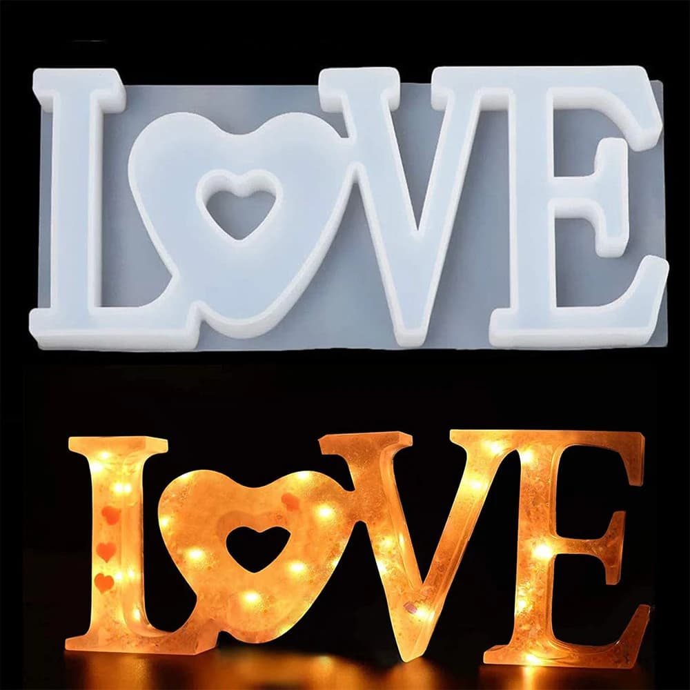 Stampo in Silicone d'amore stampo per colata in resina epossidica con lettera inglese per la creazione di gioielli decorazione per la casa della festa di san valentino fai da te