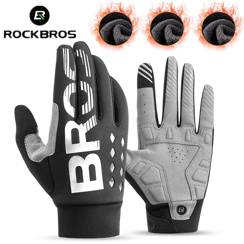 ROCKBROS Winter Cycling Gloves Touchscreen unisex windproof Keep warm outdoor camping gloves Hiking Bike Gloves