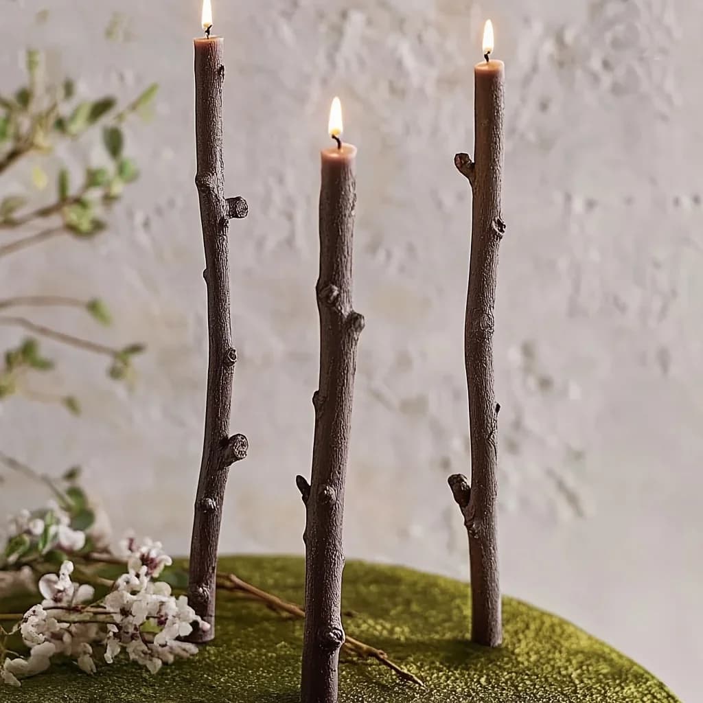 DIY Long Branch Shaped Candle Silicone Tree Branch Epoxy Resin Molds Candle Making Kit Simulation Mold Home Decoration Ornament