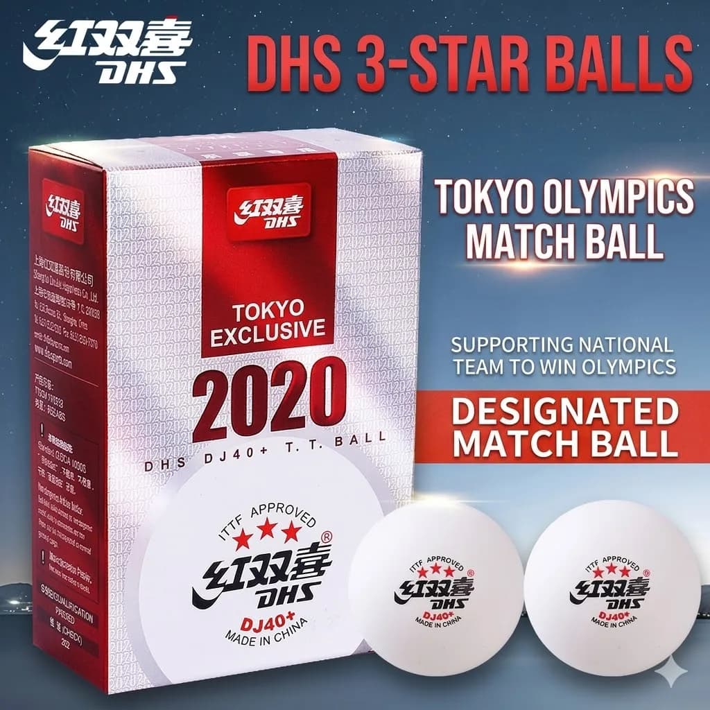 6 Palline da Ping Pong Originali DHS WTT DJ40+ Palline da Tennis da Tavolo Ufficiali a 3 Stelle per Giochi Internazionali WTT