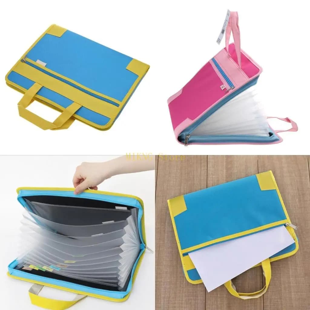Cartella file espandibile con 13 tasche Chiusura con cerniera con maniglia Cartella file migliore vendita