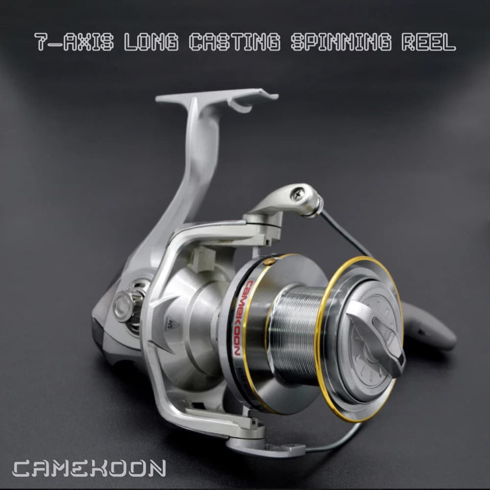CAMEKOON STG8000/10000 Mulinello da Spinning con Telaio in Grafite 4.1:1, Frizione 10kg, 6BB+1RB, per Lanci Lunghi, Pesca in Mare, Carpe e Pesci di Grandi Dimensioni