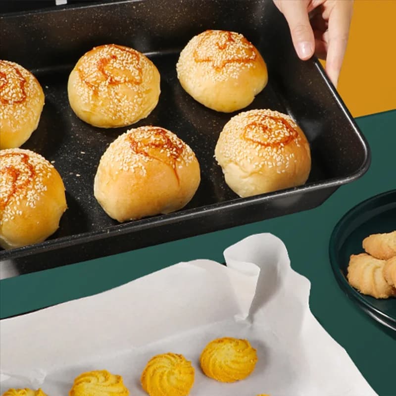 YHYS 1Pc Retangolare Pizza PotTamagoyaki Egg Pan, Pietra Antiaderente, Manico Antiscottatura per Vetro 11 Pollici