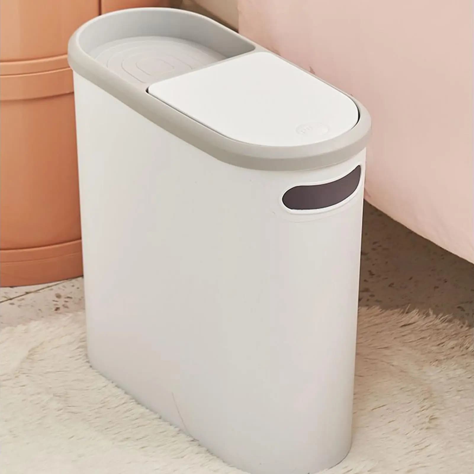 Pattumiera da cucina da 10 litri con coperchio superiore a pressione Cestino della spazzatura per bagno Lavandino Camera da letto Dormitorio Toilette Interno Home Office Appartamento
