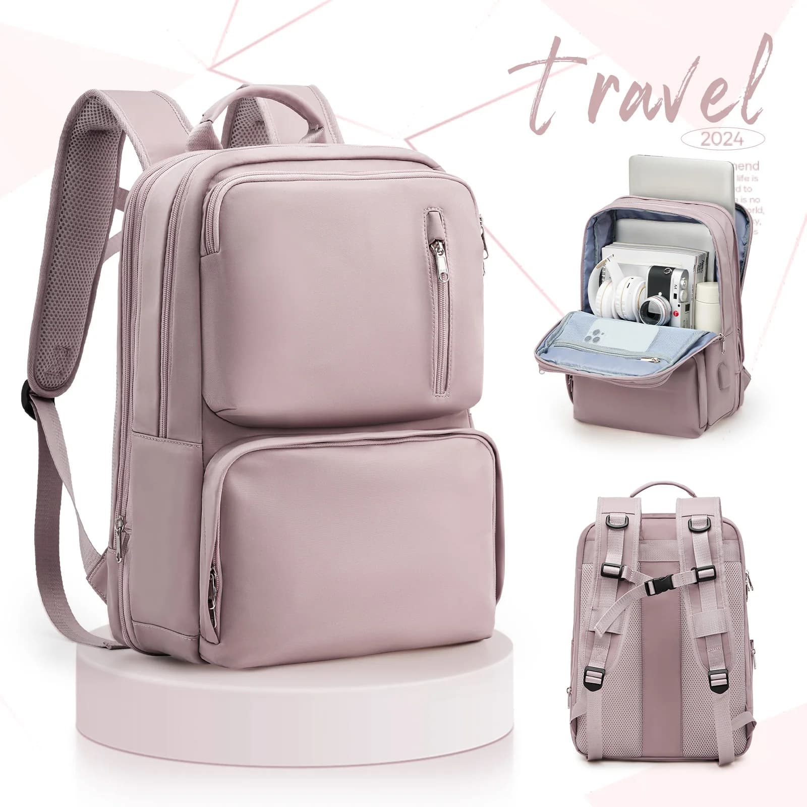 Zaino da Donna, Zaino Ryanair 40x20x25 Borsa da Cabina Bagaglio a Mano Zaino da Viaggio per Easyjet 45x36x20, Zaino per Laptop