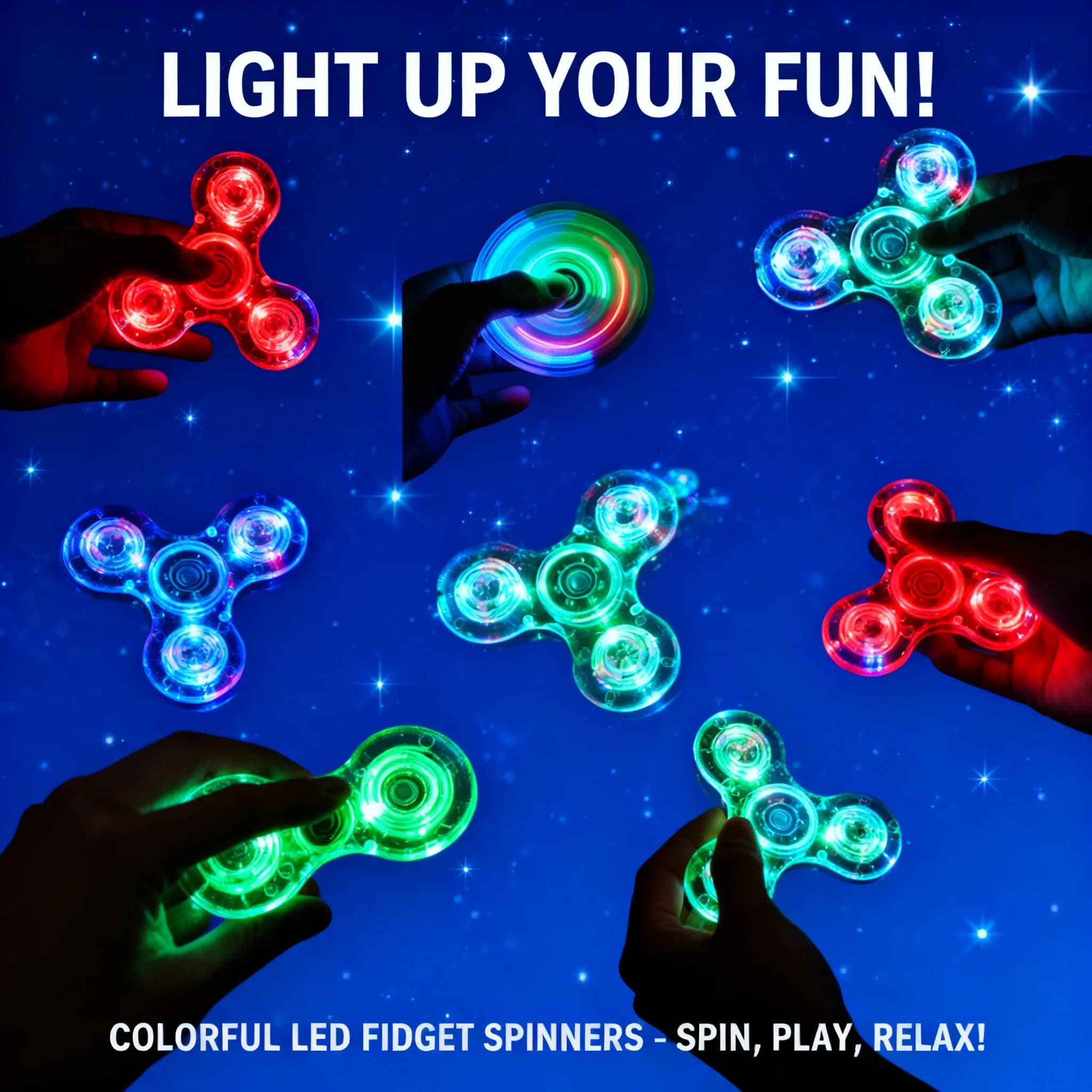Fidget Spinner LED Luminoso al Buio, Giocattolo Antistress per EDC