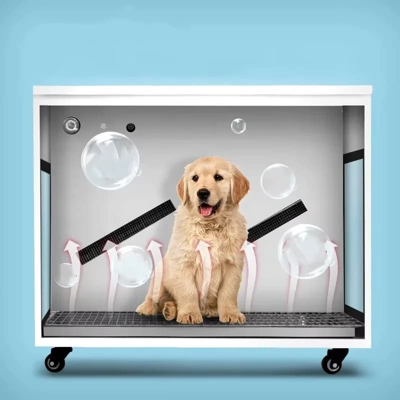 Asciugatrice Automatica Silenziosa per Animali Domestici di Taglia Grande con 4 Ventole, Box Intelligente per Asciugatura Rapida del Pelo