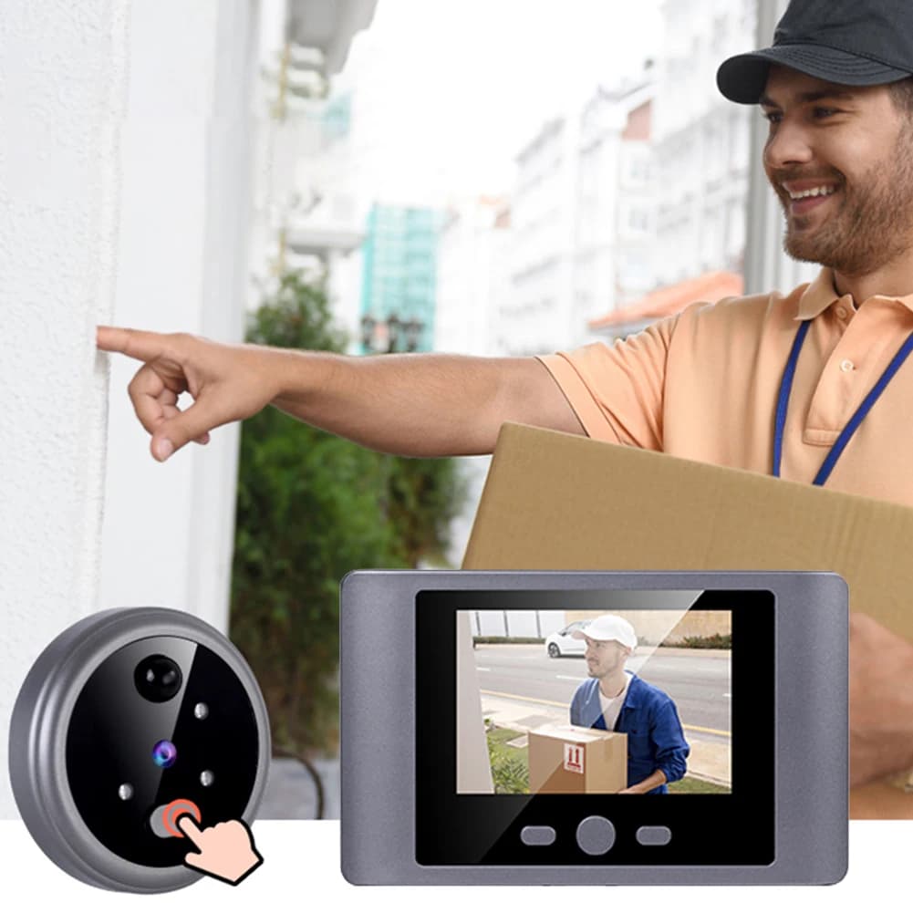 Videocitofono Intelligente con Spioncino Digitale, Telecamera Wireless con Rilevamento di Movimento IR PIR e Visualizzatore Digitale