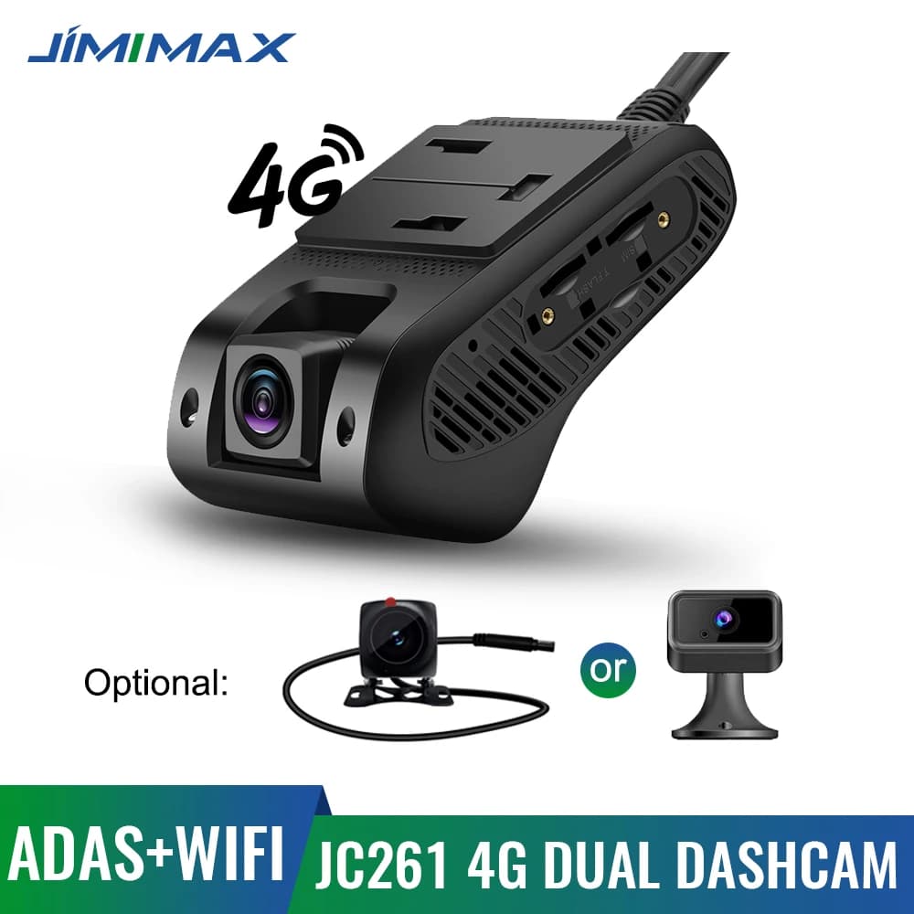 JIMIMAX JC261 4G ADAS GPS Dashcamera Wifi Hotspot 2 Streaming live Video anteriore/interno o posteriore DVR per auto AI Aggiornamento fotocamera JC400