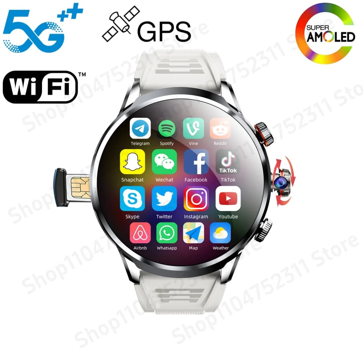 GoldenSpike H18 Pro Smartwatch Man Woman GPS WIFI 5G Smart Watch Rotary Camera App NFC Download 256GB storage Rom Amoled Screen