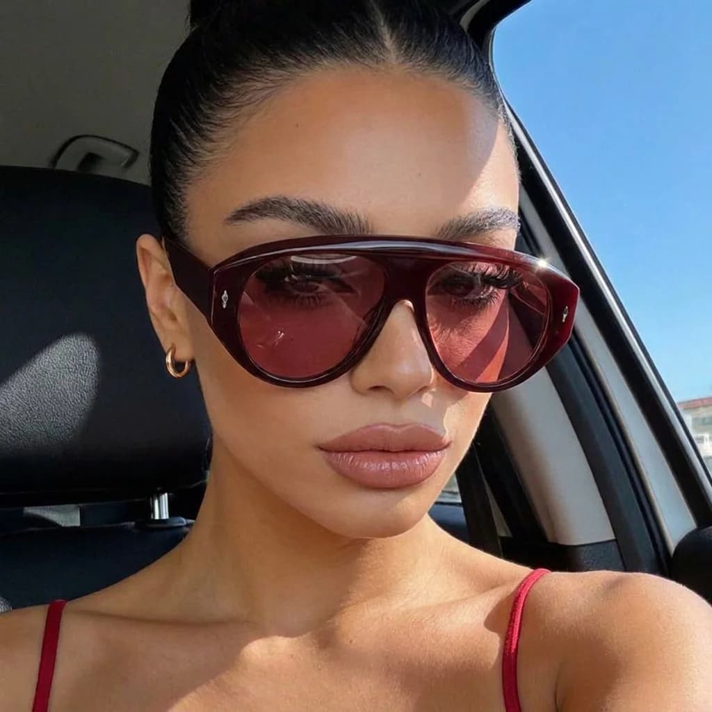 Arrow Logo Large-frame Pilot Sunglasses, Personalized Retro Fashion Trendy Versatile Glasses For Driving 9085