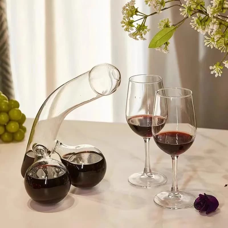 Decanter divertente unico, bicchieri per feste, decanter per whisky, decanter per vino, vetro borosilicato, gadget per bicchieri, 500 ml