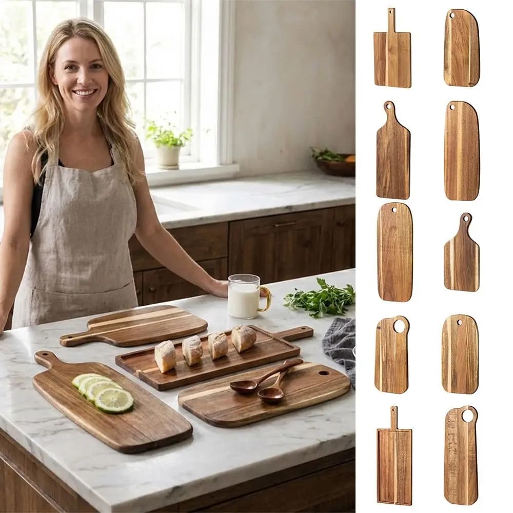 Taglieri in Legno Spessi con Manico, Blocchi da Taglio, Utensili da Cucina, Tagliere per Formaggi in Legno Anti-Muffa, Accessori da Cucina