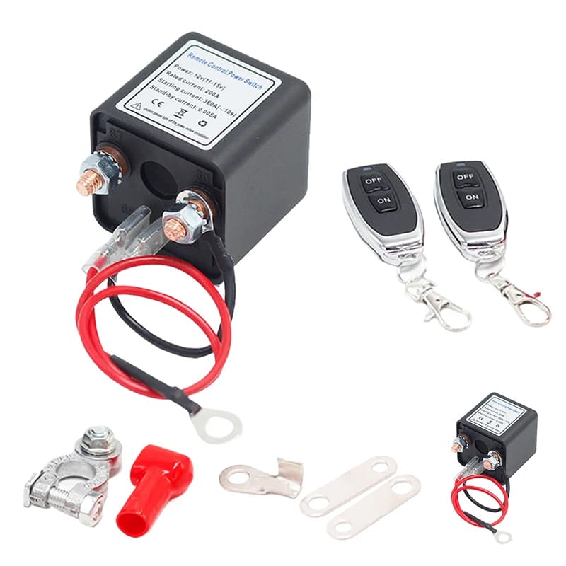 Interruttore Relè Batteria con Telecomando Wireless per Avviamento Auto, Interruttore Remoto per Scollegamento Batteria, Avvio Remoto e Riscaldamento/Raffreddamento 12V