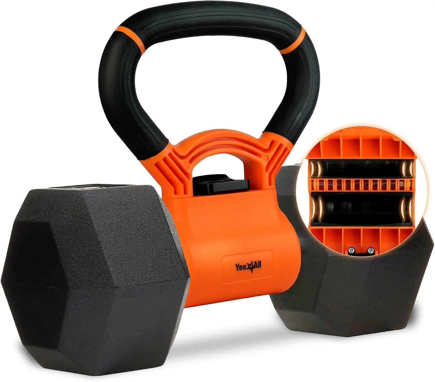 Converti i manubri in kettlebell con impugnatura regolabile per allenamento con pesi a casa