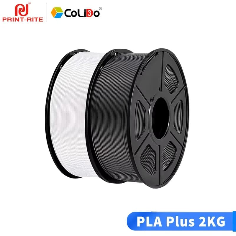 CoLiDo PLA Plus 2KG 1,75mm Black White Filament for 3D Printer Printing Materials High Tenacity Without Crops 2 Pieces / Set